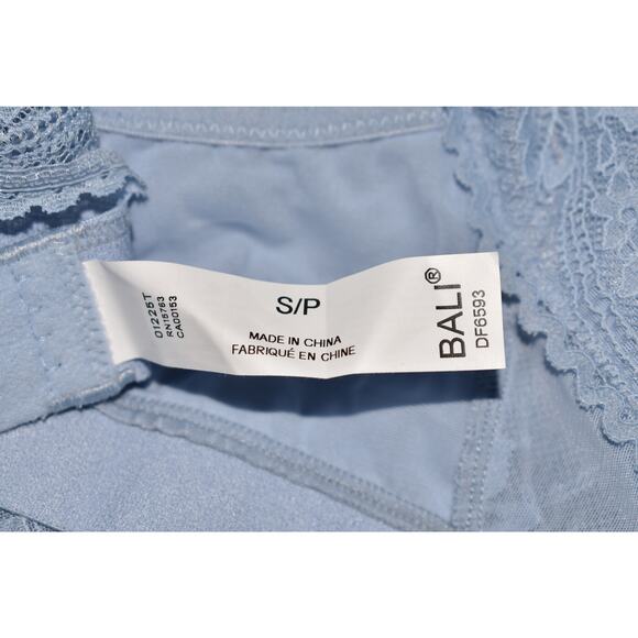 BALI NEW $44 Comfort Revolution Comfy Glam Plunge Lace Bralette Light Blue Small - Picture 3 of 3